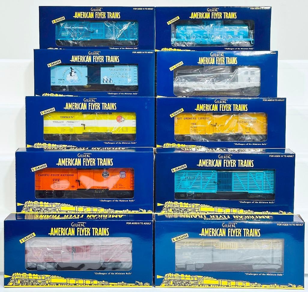 American Flyer Lionel Modern S Gauge Ten (10) Assorted Freight Cars Boxed (1 of 6)