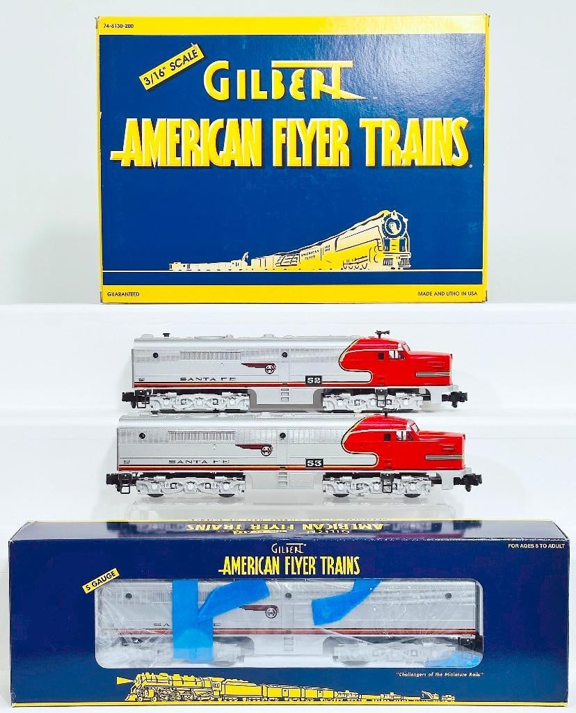American Flyer Lionel Modern S Gauge 51 - 52 Alco A-B-A Santa Fe Diesel Locomotive Set (1 of 8)