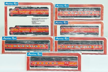 American Flyer Lionel Modern S Gauge Southern Pacific Daylight Alco ABA with 4 Passenger Car Set Com