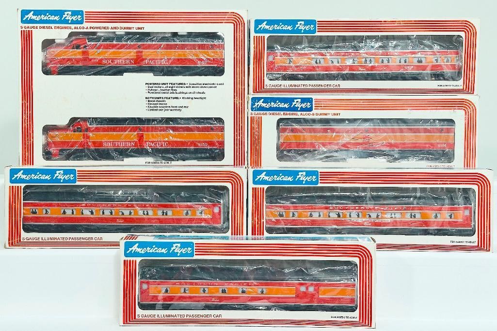 American Flyer Lionel Modern S Gauge Southern Pacific Daylight Alco ABA with 4 Passenger Car Set Com (1 of 6)