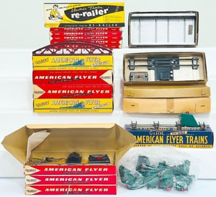 American Flyer Postwar S Gauge 581 Girder Bridge Boxed - 705 Remote-Control Uncoupler Boxed 705