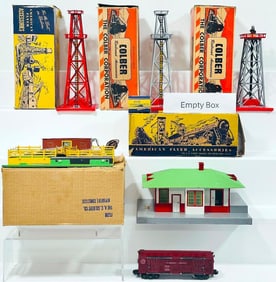 American Flyer Postwar S Gauge K771 Operating Stockyard Boxed/755 Talking Station/Colber 116 Beacon