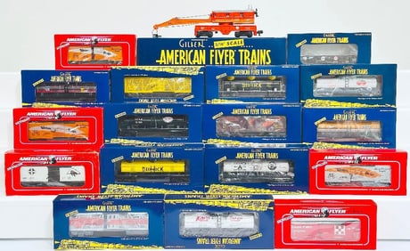 American Flyer Lionel Modern S Gauge Eighteen (18) Assorted Freight Cars Boxed