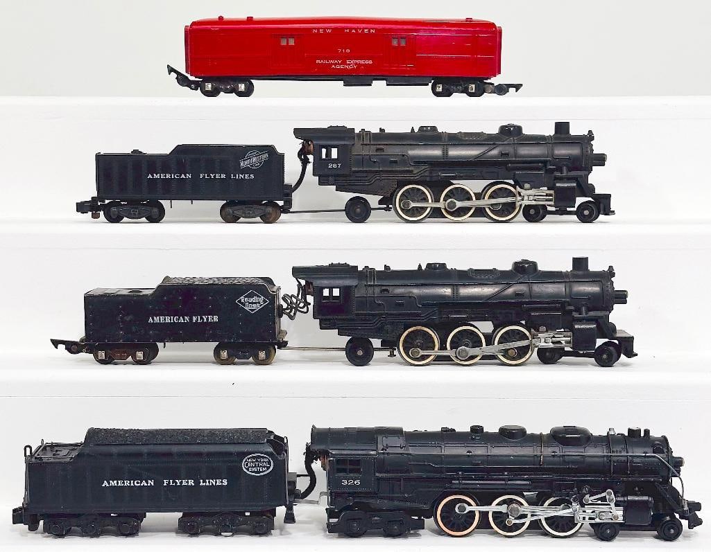 American Flyer Postwar S Gauge 287 Northwestern Locomotive & Tender/326 New York Central Locomotive (1 of 6)