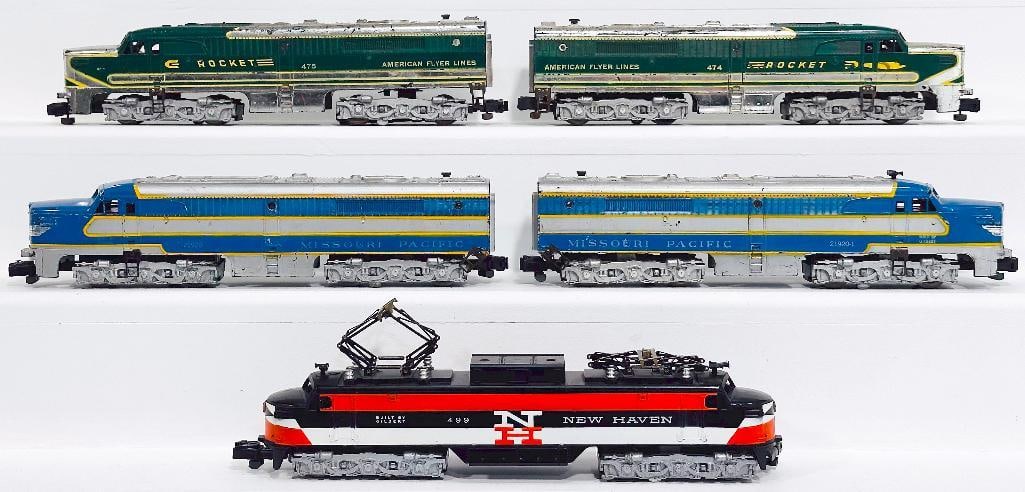 American Flyer S Gauge 499 New Haven Electric/21920 & 21920-1 Missouri Pacific A-A/474 & 475 Rocket (1 of 6)