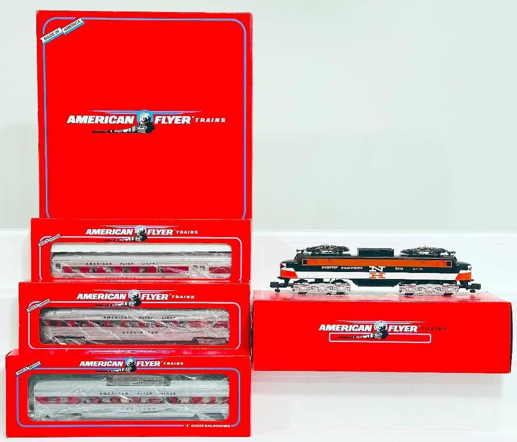 American Flyer Lionel Modern S Gauge New Haven EP-5 Electric and New Haven 3-Car Passenger Set Boxed (1 of 9)