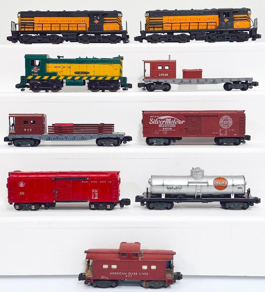 American Flyer Postwar S Gauge 374 and 375 TMP Switchers/21808 Northwestern Switcher and Six Cars (1 of 6)