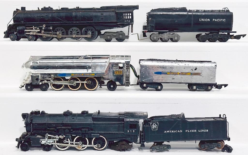 American Flyer Postwar S Gauge 313 Pennsylvania Railroad Locomotive/356 Silver Bullet Locomotive (1 of 6)