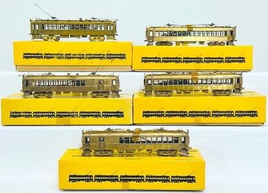 E. Suydam Brass HO Scale Interurban - Combine Boxed X2/Interurban Coach Boxed X3