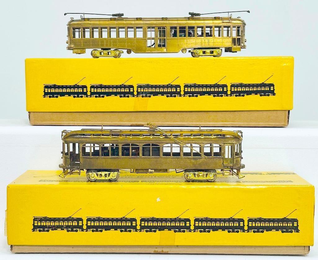 E. Suydam Brass HO Scale Hollywood Car Boxed and Mount Lowe Car Boxed: E. Suydam Brass HO Scale Hollywood Car Boxed and Mount Lowe Car Boxed, each in C7 plus and each with its original box.