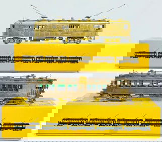 E. Suydam Brass HO Scale Railway Post Office Car Boxed and Pacific Electric 1360 Combination Baggage