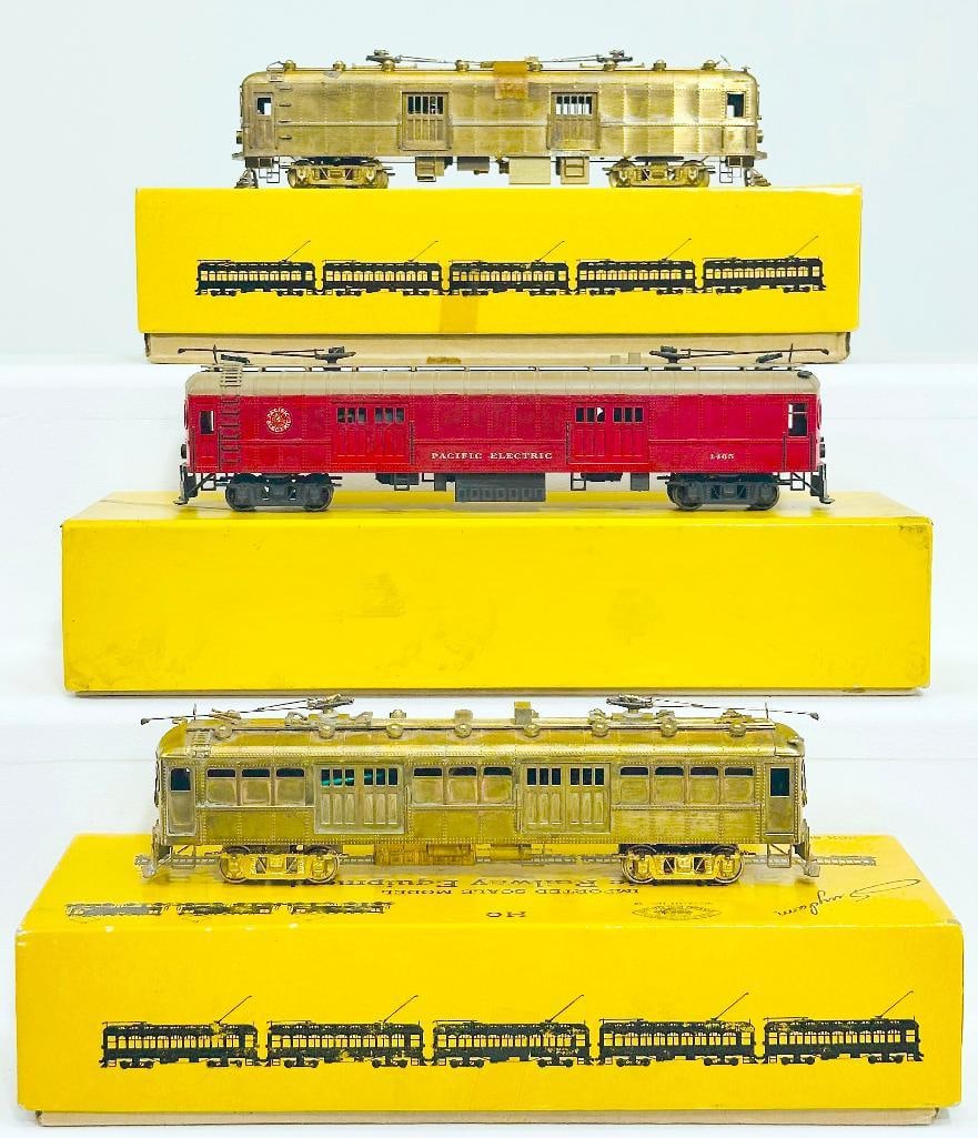 E. Suydam Brass HO Scale Interurban Boxed Motor Pacific Electric Express Baggage/Blimp Box Motor: E. Suydam Brass HO Scale Interurban Boxed Motor Pacific Electric Express Baggage Boxed/Blimp Box Motor Boxed/Express Box Motor Boxed, each in C7 plus or better and each with its original box. Each of