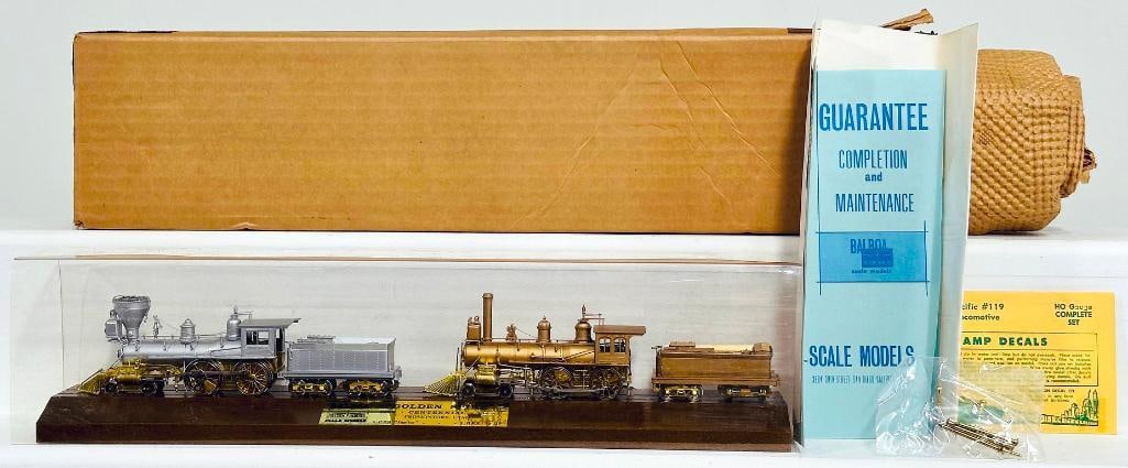 Balboa Models Brass HO Scale Old Time Locomotive 4 - 4 - 0 Boxed X2 (1 of 10)