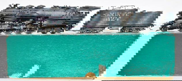 United Models Brass HO Scale Santa Fe Berkshire 2 - 8 - 4 Locomotive and Tender Boxed