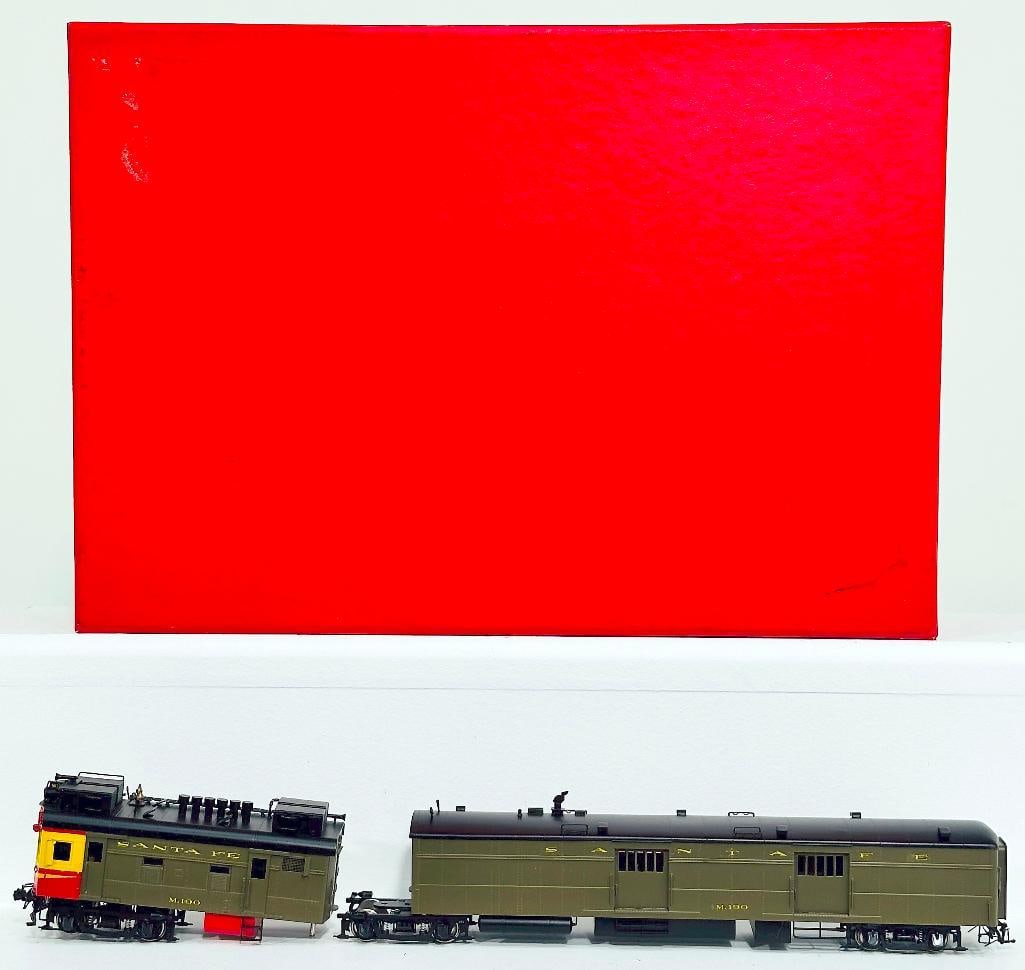 Key Imports Brass HO Scale Santa Fe M - 190 Articulated Motor Car mid version Boxed (1 of 7)