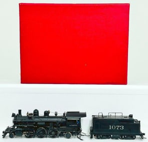 Key Imports Samhongsa Brass HO Scale AT&SF 1050 Class 26 2-6-2 Prairie Locomotive and Tender Boxed