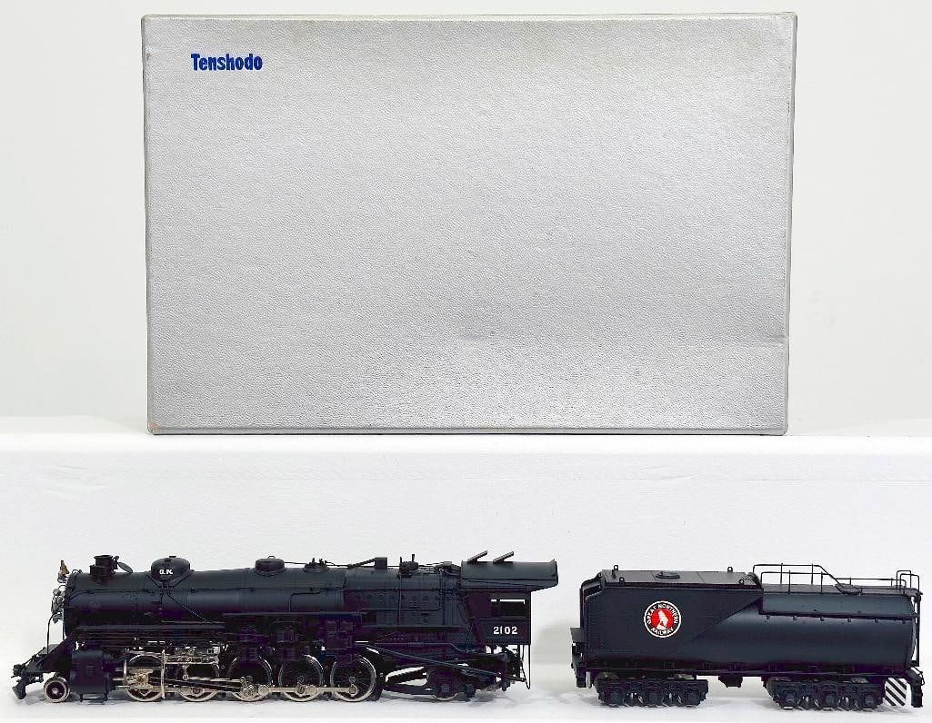 Tenshodo Crown Brass HO Scale Great Northern 2 - 10 - 2 Class Q- 1 Locomotive and Tender Boxed (1 of 7)