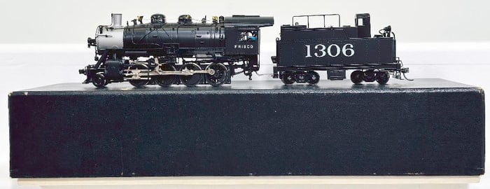 Hallmark Models Brass HO Scale Frisco Class 1306 2 - 8 - 0 Locomotive and Tender Boxed