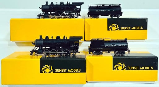 Sunset Models Prestige Series Brass HO Scale 7 Southern Pacific 2-8-0 Boxed X2/SP Whale Back Tender