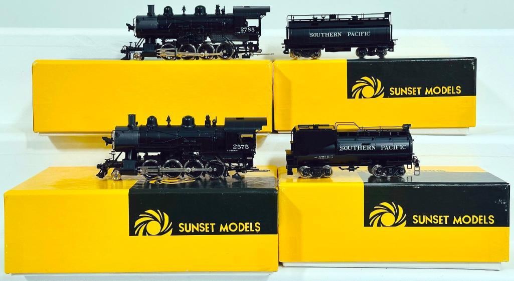 Sunset Models Prestige Series Brass HO Scale 7 Southern Pacific 2-8-0 Boxed X2/SP Whale Back Tender (1 of 8)
