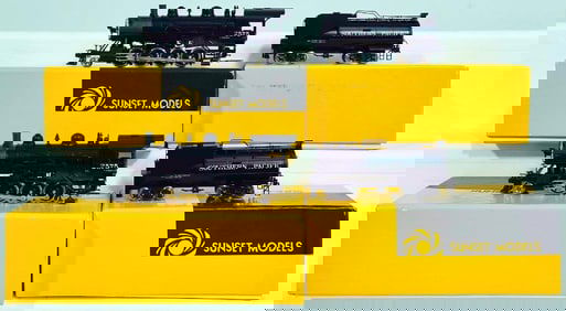 Sunset Models Prestige Series Brass HO Scale Southern Pacific 2 - 8 - 0 Locomotive and Tender Boxed