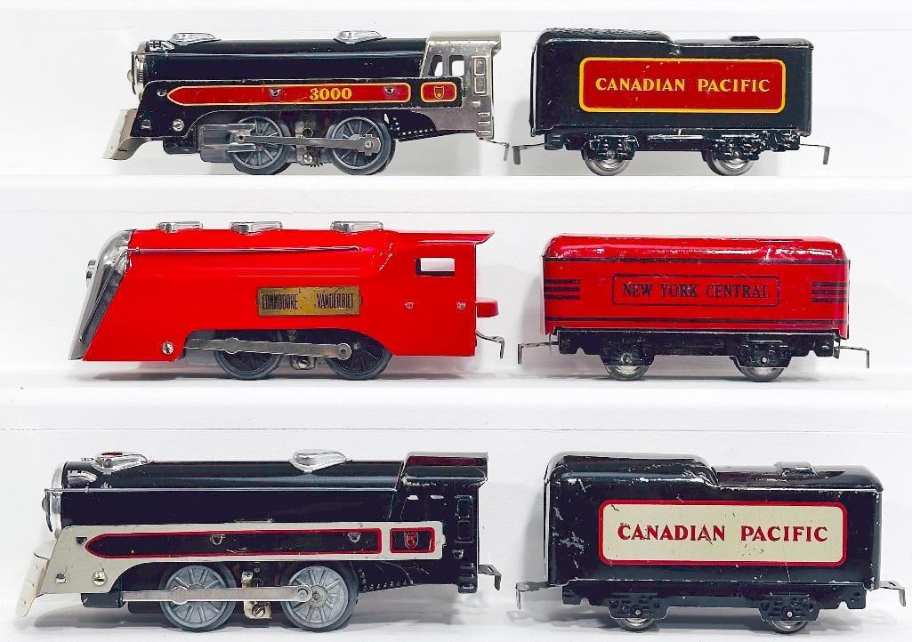 Marx Postwar O Gauge Canadian Pacific Black and Silver Locomotive/Red Commodore Vanderbilt Loco (1 of 6)