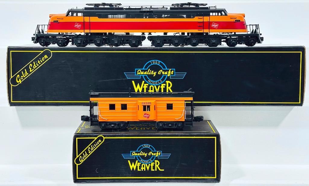 Weaver Models Modern O Gauge Milwaukee Road Little Joe Electric Boxed/ Milwaukee Road Brass Caboose: Weaver Models Modern O Gauge Milwaukee Road Little Joe Electric Boxed and Milwaukee Road Ribbed Side Brass Caboose Boxed, each in C8 or better and each with its original box. 