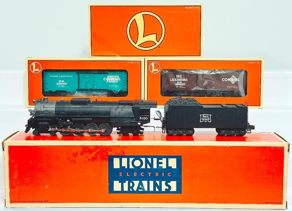 Lionel Modern O Gauge Rock Island 4 - 8 - 4 Locomotive and Tender and 6464 Over Stamped Box Car Set (1 of 9)