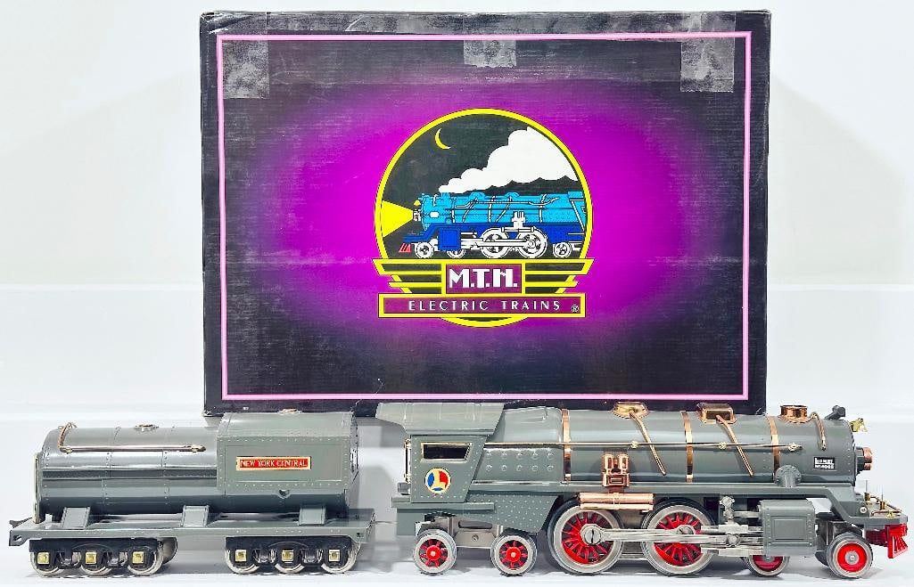 MTH Modern Tinplate Traditions Wide Gauge 400E Gray Steam Locomotive and Tender with Brass Trim (1 of 7)