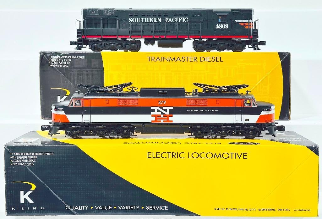 K-Line Modern O Gauge New Haven EP - 5 Electric Engine and Southern Pacific Trainmaster #4809 Boxed (1 of 8)