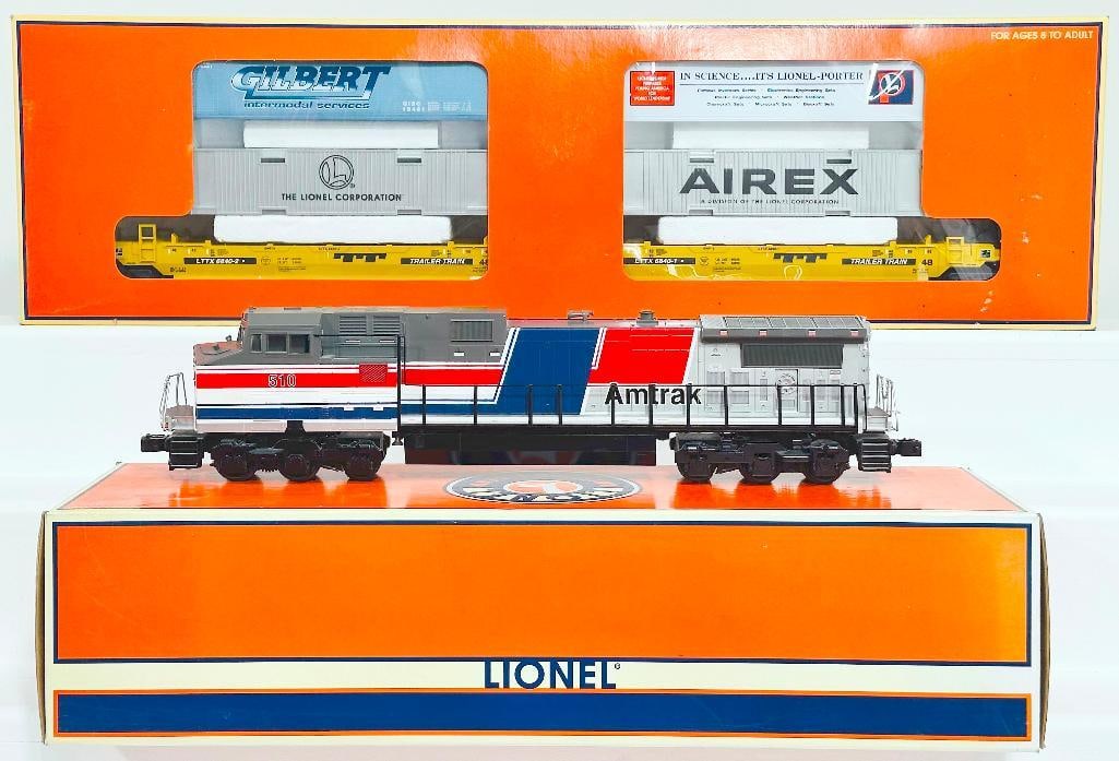 Lionel Modern O Gauge DASH - 9 Amtrak CMD Boxed and 6840 Double Stack Set Boxed (1 of 9)
