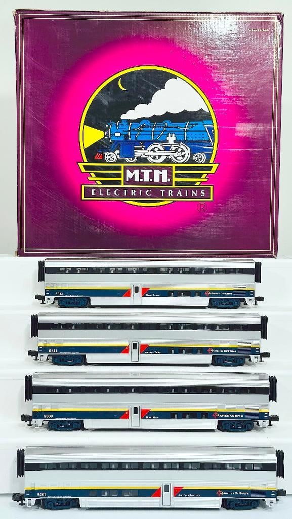 MTH Modern O Gauge Amtrak California 4 Car Scale Superliner Set Boxed (1 of 8)