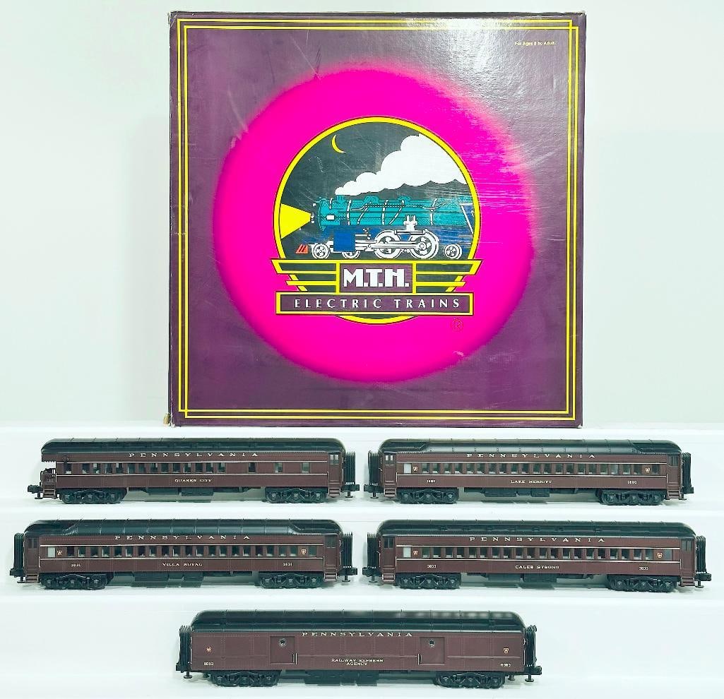 MTH Modern O Gauge Pennsylvania 5 Car 70 foot Madison Passenger Set Boxed (1 of 8)