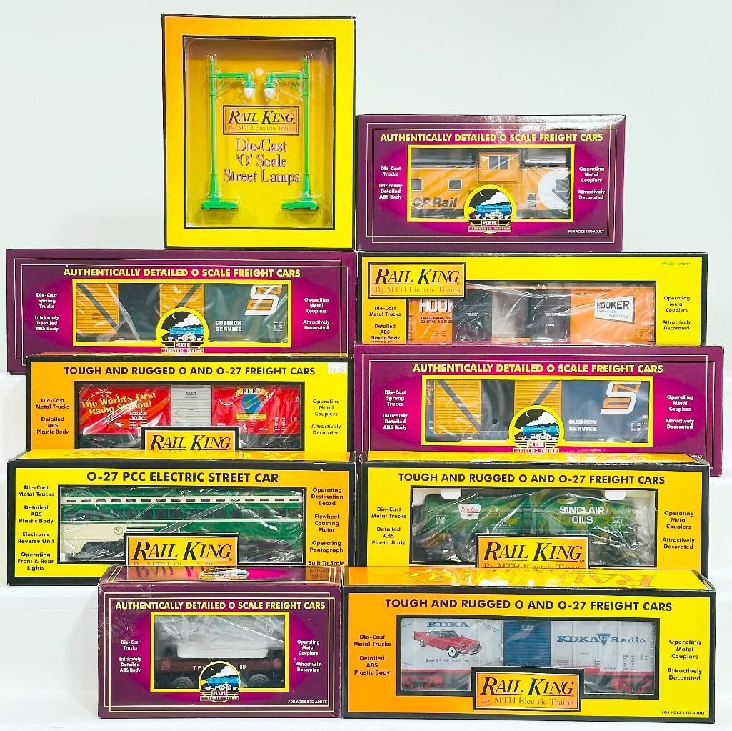 MTH Modern O Gauge Nine (9) Assorted Trolley and Freight Cars Boxed (1 of 6)