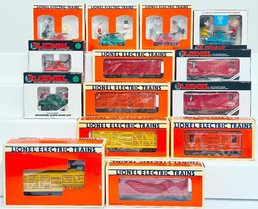 Lionel Modern O Gauge Six (6) Assorted Hand Cars and Eight (8) Assorted Freight Cars (1 of 7)