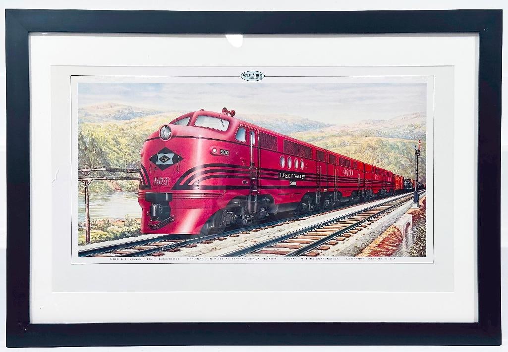 General Motors 500 HP Lehigh Valley Diesel Locomotive Print Framed (1 of 2)