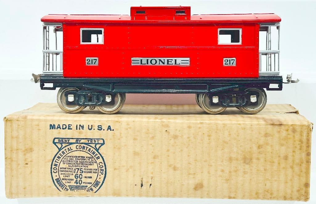 Lionel Prewar Standard Gauge 217 All Nickel Red Caboose (1 of 8)