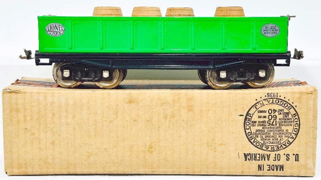 Lionel Prewar Standard Gauge 212 All Nickel light green Gondola (1 of 6)