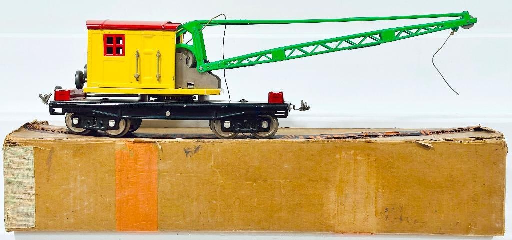 Lionel Prewar Standard Gauge 219 Yellow/ Red Roof All - Nickel Crane (1 of 8)