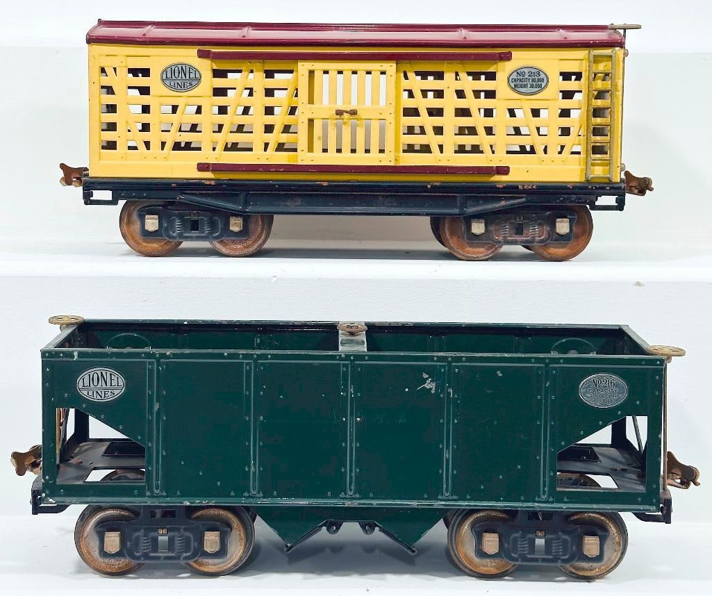 Lionel Prewar Standard Gauge 213 All Nickel Livestock Car and 216 All Nickel (1 of 6)
