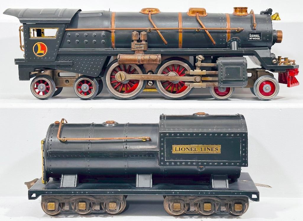 Lionel Prewar Standard Gauge 400E Gunmetal with copper trim Locomotive and 400T Gunmetal Tender (1 of 6)