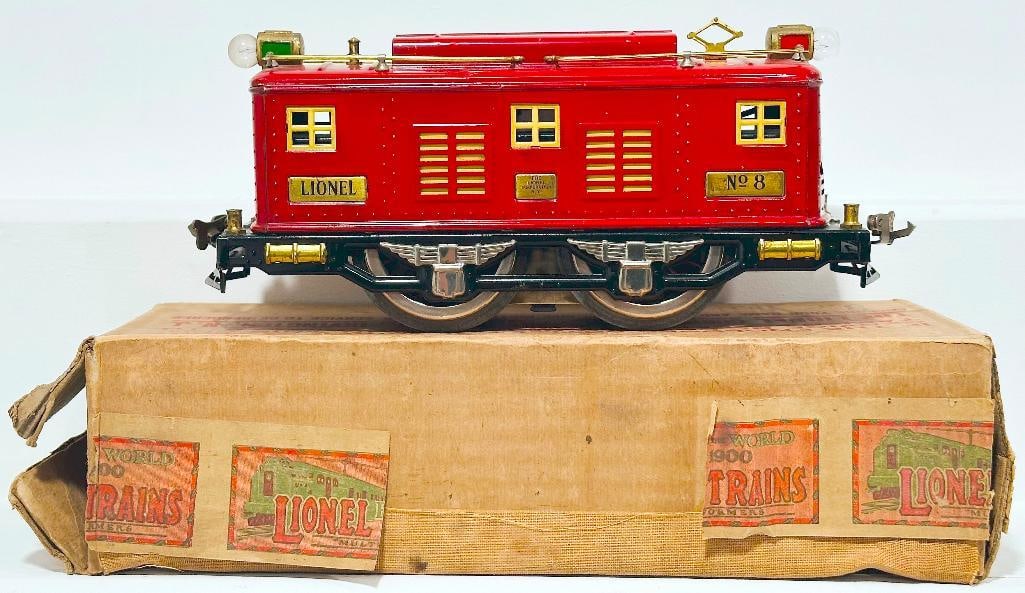 Lionel Prewar Standard Gauge No. 8 Red Electric Locomotive Boxed (1 of 8)
