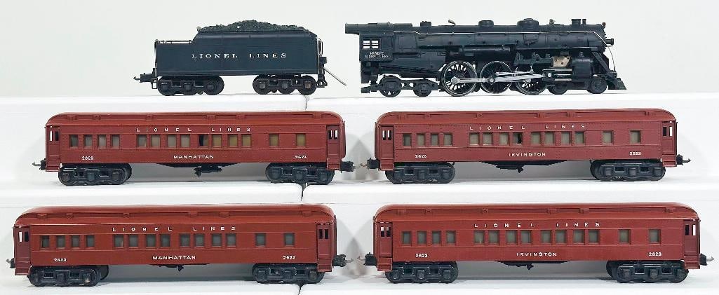 Lionel Prewar O Gauge 763E Black Locomotive and 2226WX Black Tender/2623 - 2623 - 2623 - 2623 Cars (1 of 6)