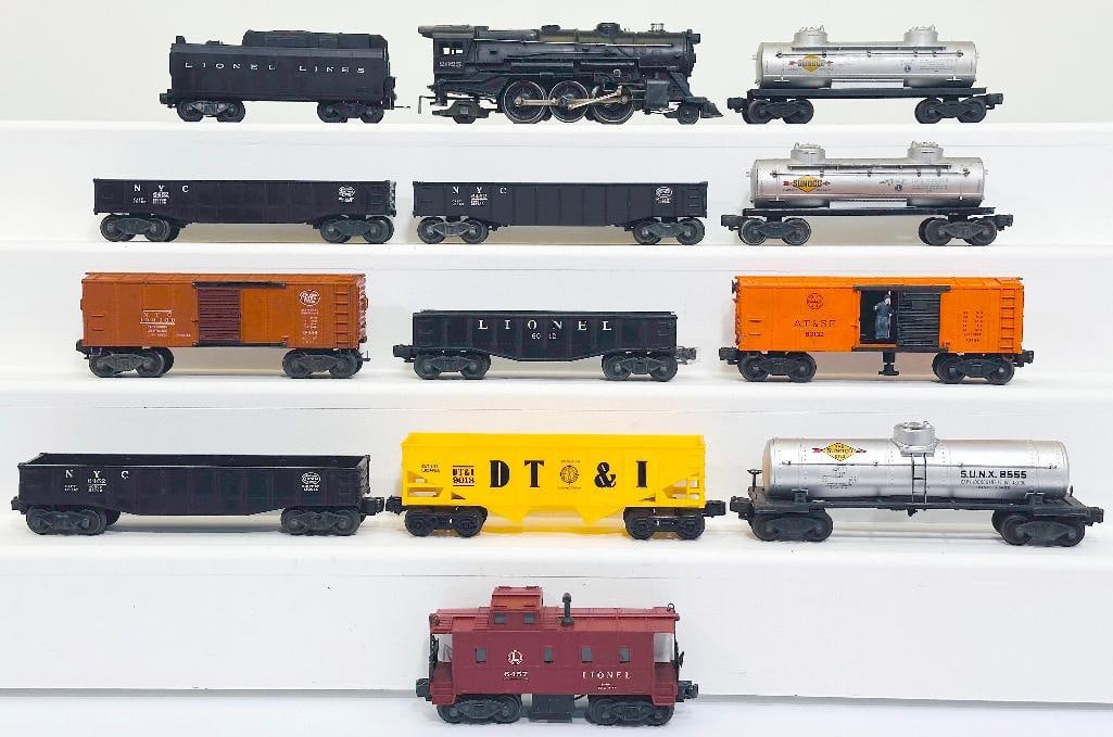 Lionel Postwar O Gauge 2025 Locomotive and 6026W Tender with Ten (10) Assorted Freight Cars (1 of 8)