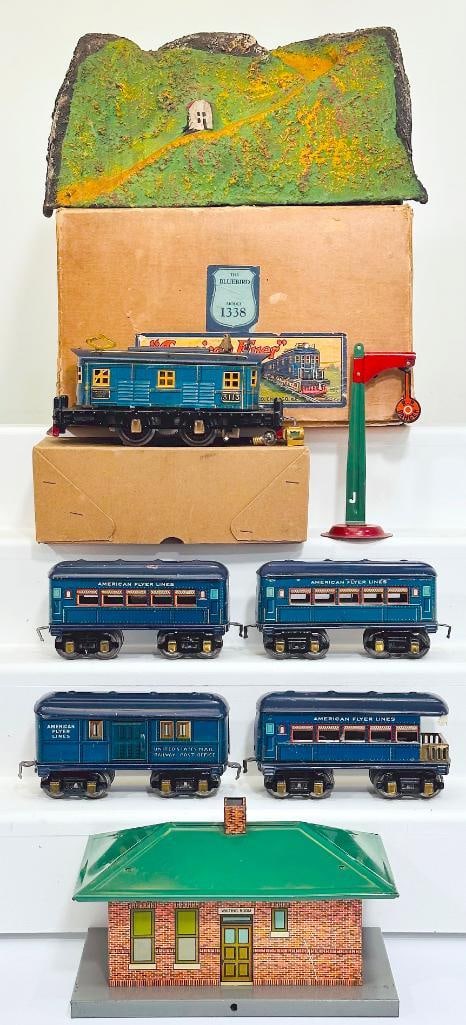 American Flyer Prewar O Gauge Model 1338 Bluebird Passenger Set Boxed (1 of 15)