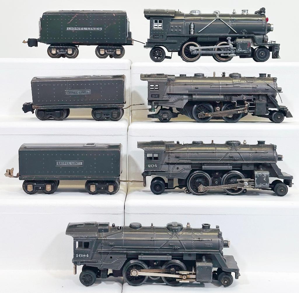 Lionel Prewar O Gauge 249E Gunmetal Locomotive and 265 Gunmetal Tender (1 of 6)