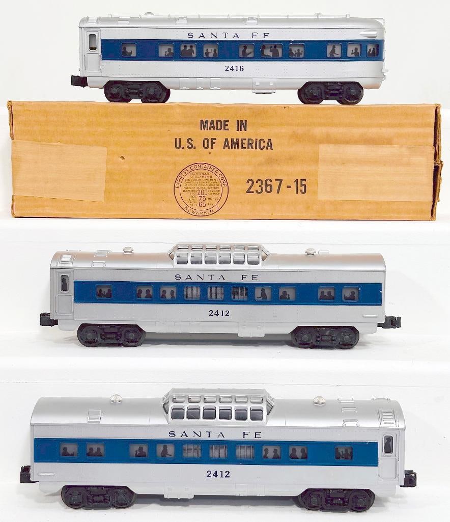 Lionel Postwar O Gauge 2412 - 2413 - 2416 Blue Window Passenger Cars (1 of 8)