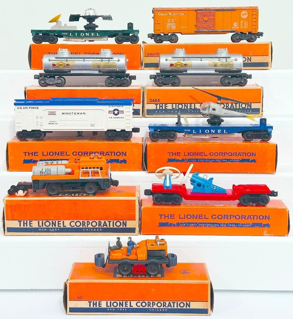 Lionel Postwar O Gauge 50 Gang Car - 3927 Track Maintenance Car - Seven (7) Assorted Freight Cars (1 of 8)