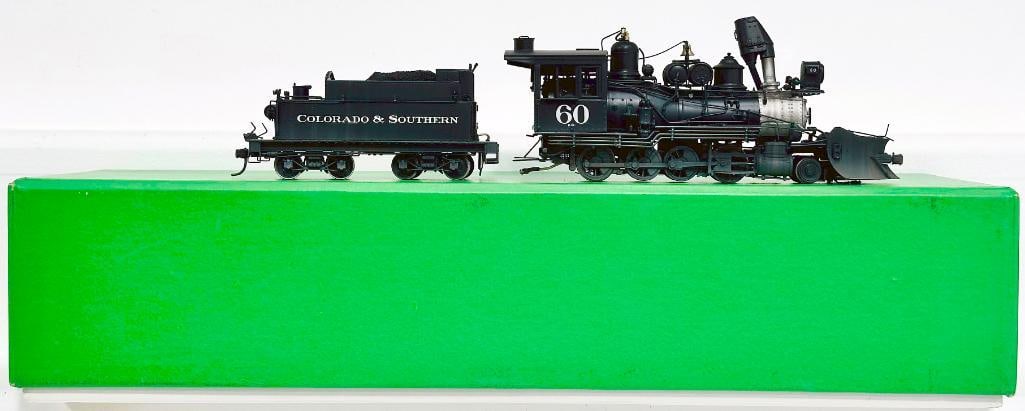 Overland Models Modern Sn3 Brass C & S #60 2 - 8 - 0 Class B - 4C Locomotive and Tender Boxed (1 of 8)