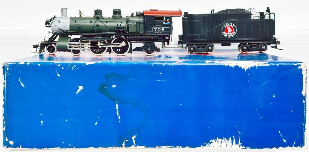 Custom NJ Brass Modern HO Brass Great Northern Class K 4 - 4 - 2 Locomotive and Tender Boxed (1 of 8)